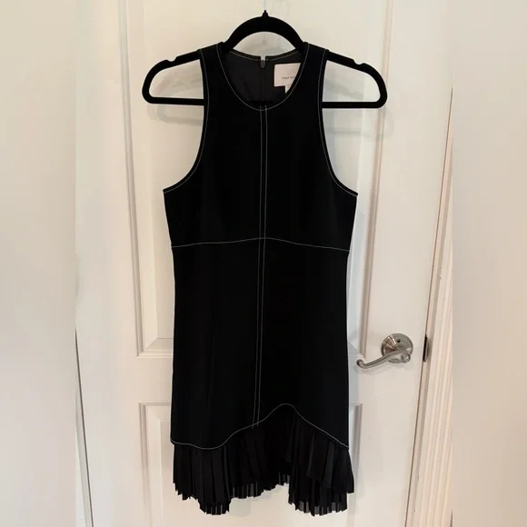 Cinq à Sept Cathy Sleeveless Crepe Minidress with Pleating - Sz 2 - Picture 4 of 6